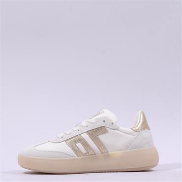 Back 70 Brooklyn Platform T Toe Trainer - White Gold